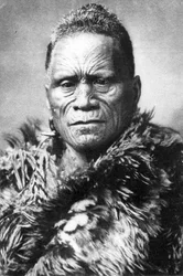 Portrait of a Maori man, before 1880